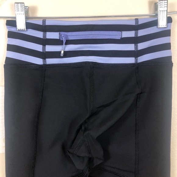 Lululemon Run For Your Life Crop Black Leggings Workout Active Size 4 - Picture 10 of 14